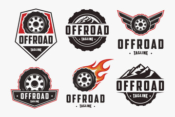 Set of extreme sports offroad logo on white background © DOMHOUZE