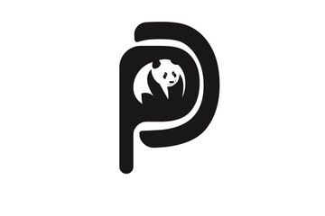 Panda illutration with etter P and D