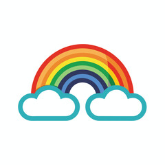 Rainbow color icon vector. Line weather symbol isolated. Trendy flat outline ui sign design. Thin linear graphic pictogram for web site, mobile application. Logo