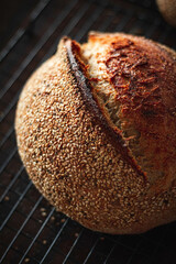 Sesame seeds sourdough bread details