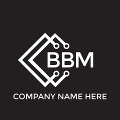 BBM letter technology logo design on black background. BBM creative initials letter IT logo concept. BBM setting shape design
