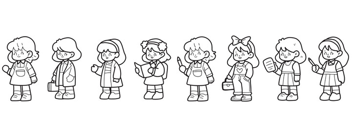 School Kids: Cute School Illustrations 