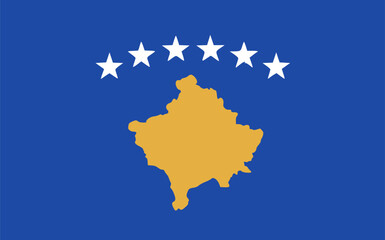 The flag of Kosovo. Flag icon. Standard color. Vector illustration.	
