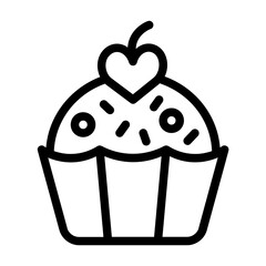Cupcake Icon With Line Style