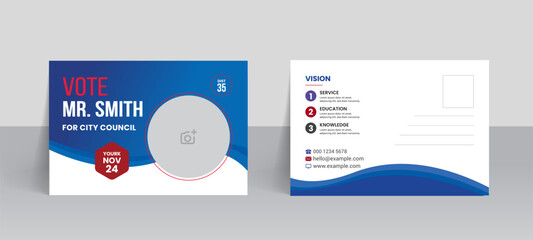 Election postcard template and professional layout design