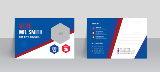 Election postcard template and professional layout design