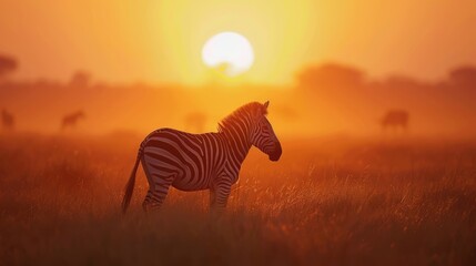 animal, Africa, mammal, striped, zebra, bush, grass, nature, outdoors, sunset, travel, African,...