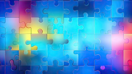 Abstract gradient background with interlocking puzzle pieces