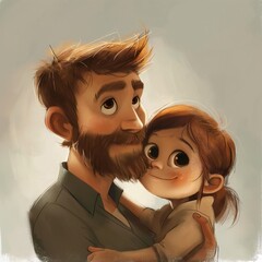 Una pequeña dándole un tierno beso a su padre