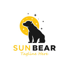 sun bear illustration logo