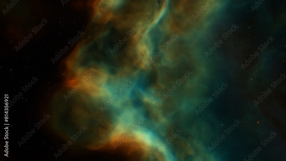 Sticker nebula gas cloud in deep outer space