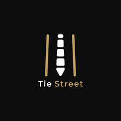 Combined logo of road and long tie. Suitable for real estate and fashion businesses.