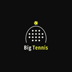 Tennis ball and racket logo. Suitable for sports business.