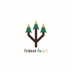 The trident logo is in the shape of a tree.