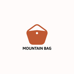 Shopping bag logo in the shape of a mountain. Suitable for online shop businesses, adventure and bag manufacturers.