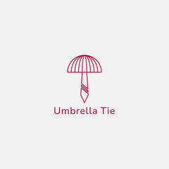 A logo combining an umbrella and a long tie. Suitable for industrial and fashion businesses.