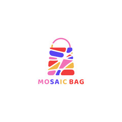 Mosaic shopping bag logo. Suitable for online shop businesses and bag manufacturers.