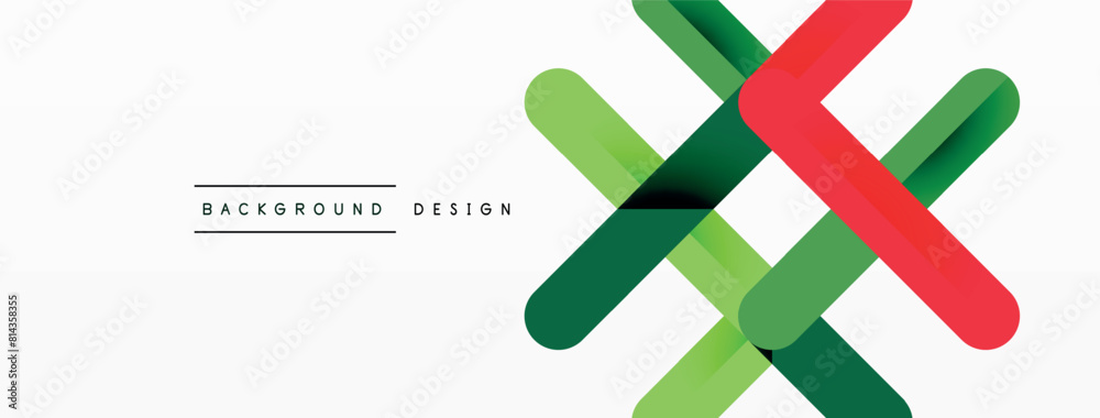 Leinwandbilder a green and red cross with a white line in the middle on a white background. this geometric pattern 