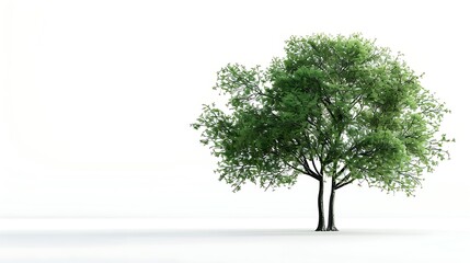 A beautiful green tree on a white background 