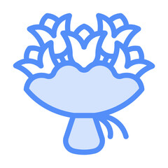 Bouquet Icon With Linear Color Style 