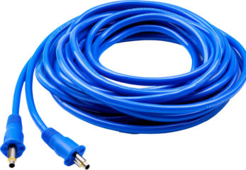 blue cable wire isolated on white or transparent background,transparency 