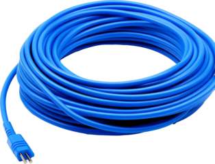 blue cable wire isolated on white or transparent background,transparency 