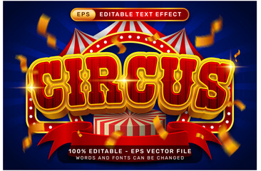 circus 3d text effect and editable text effect with tent and border show