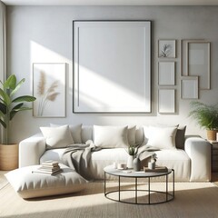 A living room with a couch and a coffee table harmony lively.