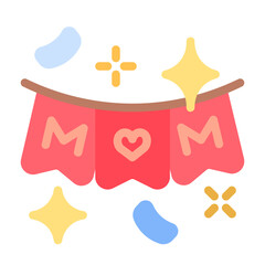 Garland Icon With Flat Color Style