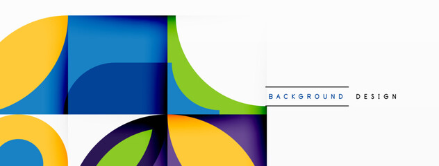 Obraz premium A vibrant geometric pattern featuring circles and squares in electric blue on a white background. Perfect for logos, brand graphics, and visual arts projects