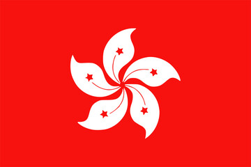 The flag of Hong Kong. Flag icon. Standard color. Vector illustration.	
