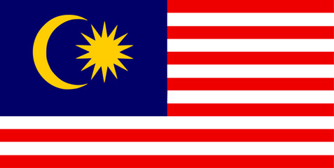 The flag of Malaysia. Flag icon. Standard color. Vector illustration.	
