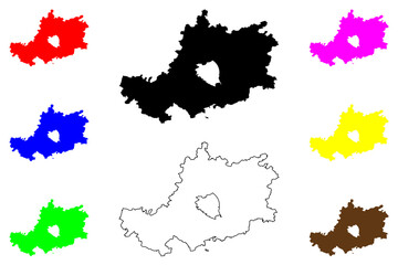 Bamberg district (Federal Republic of Germany, rural district Upper Franconia, Free State of Bavaria) map vector illustration, scribble sketch Bamberg map