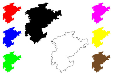 Obraz premium Barnim district (Federal Republic of Germany, rural district, State of Brandenburg) map vector illustration, scribble sketch Barnim map