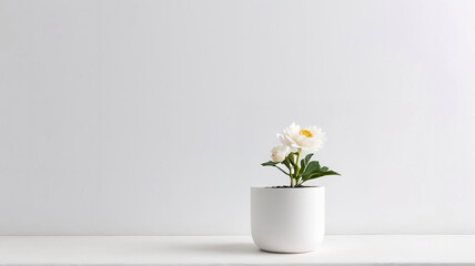 Decorate the interior of the room with Monstera flowers in white pots. Located on the left side  white background.