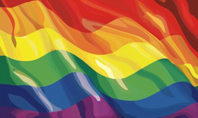 Obraz premium A flat vector illustration of the rainbow flag, with each color of the pride flags clearly 
