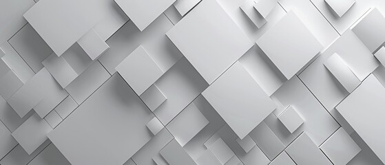 Abstract Geometric White 3D Wall Pattern.