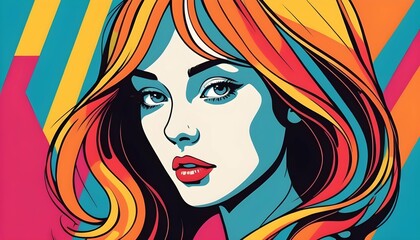 Pop art style illustrations featuring bold colors upscaled_3