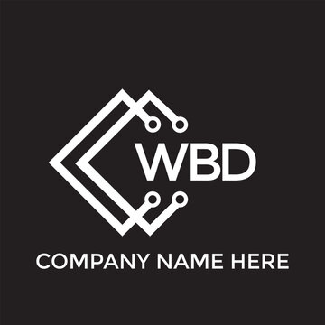 WBD letter technology logo design on black background. WBD creative initials letter IT logo concept. WBD setting shape design
