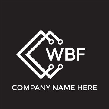 WBF letter technology logo design on black background. WBF creative initials letter IT logo concept. WBF setting shape design
