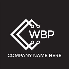WBP letter technology logo design on black background. WBP creative initials letter IT logo concept. WBP setting shape design
