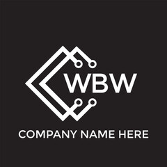 WBW letter technology logo design on black background. WBW creative initials letter IT logo concept. WBW setting shape design
