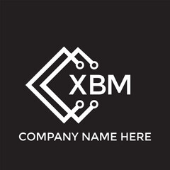 XBM letter technology logo design on black background. XBM creative initials letter IT logo concept. XBM setting shape design
