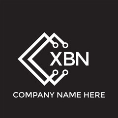 XBN letter technology logo design on black background. XBN creative initials letter IT logo concept. XBN setting shape design
