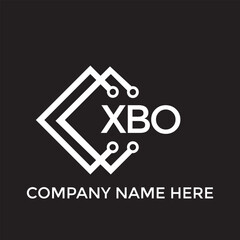 XBO letter technology logo design on black background. XBO creative initials letter IT logo concept. XBO setting shape design
