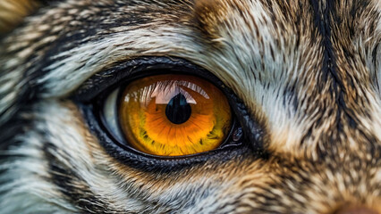Eyes of wolf. Beautiful eyes of a wild wolf dangerous mammal