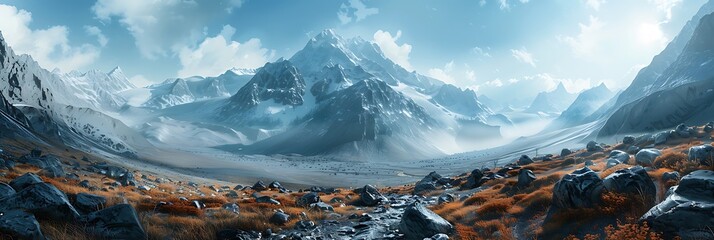 mountain landscape realistic nature and landscape