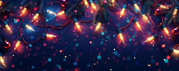 Holiday lighting displays flat design top view festive market theme animation Monochromatic Color Scheme