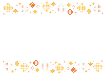 幾何学　四角とキラキラフレーム　オレンジ