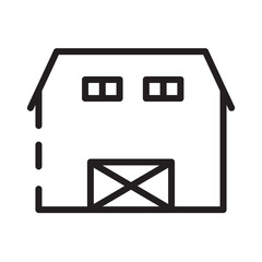 Barn Building Estate Line Icon
